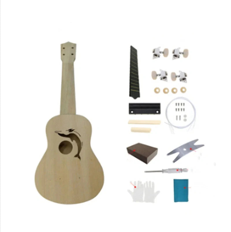 Hand-painted cherry blossom ukulele for beginners with durable basswood construction