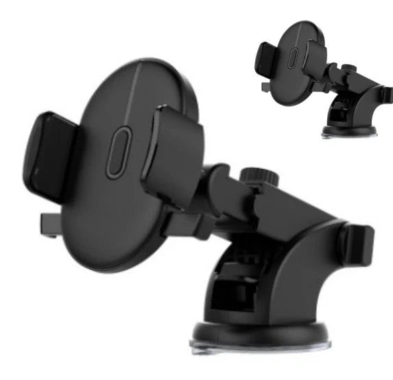 Telescopic car phone holder with suction cup and 360-degree rotation