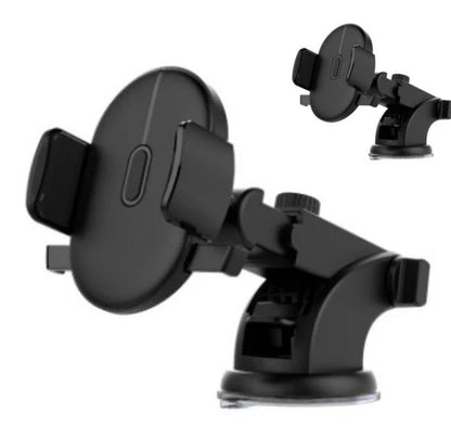 Telescopic car phone holder with suction cup and 360-degree rotation