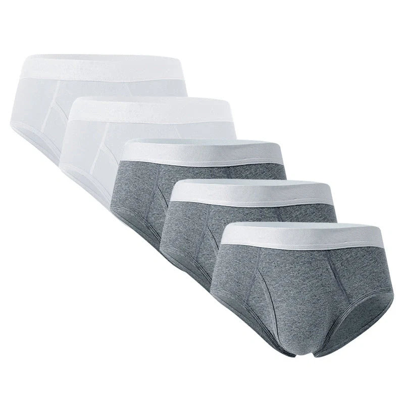 Men's summer cotton triangle pants in black, dark grey, and white