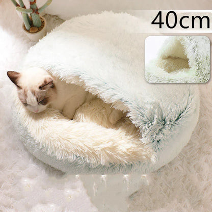 Cozy and comfortable 2-in-1 pet bed for cats and dogs, featuring plush, warm, and soft materials