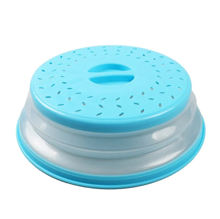 Dual-use foldable plastic microwave cover in assorted colours