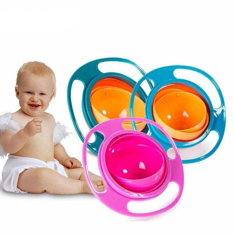 Rotating 360-degree spill-proof tableware bowl in vibrant colours