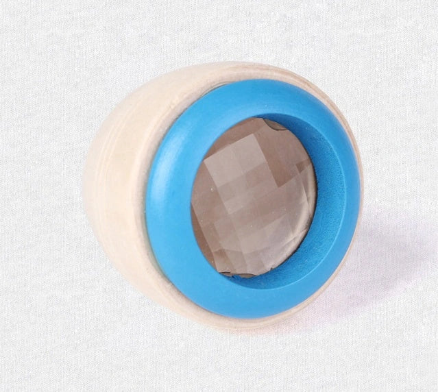 Wooden Magic Kaleidoscope toy for children with rotating patterns