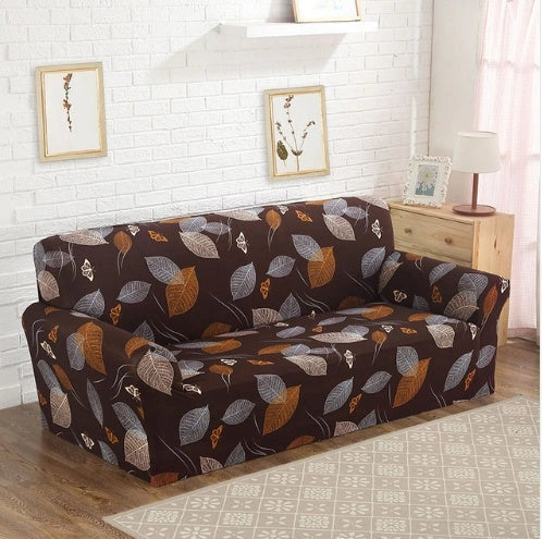 Elastic sofa cover in navy blue with high-density fabric protection