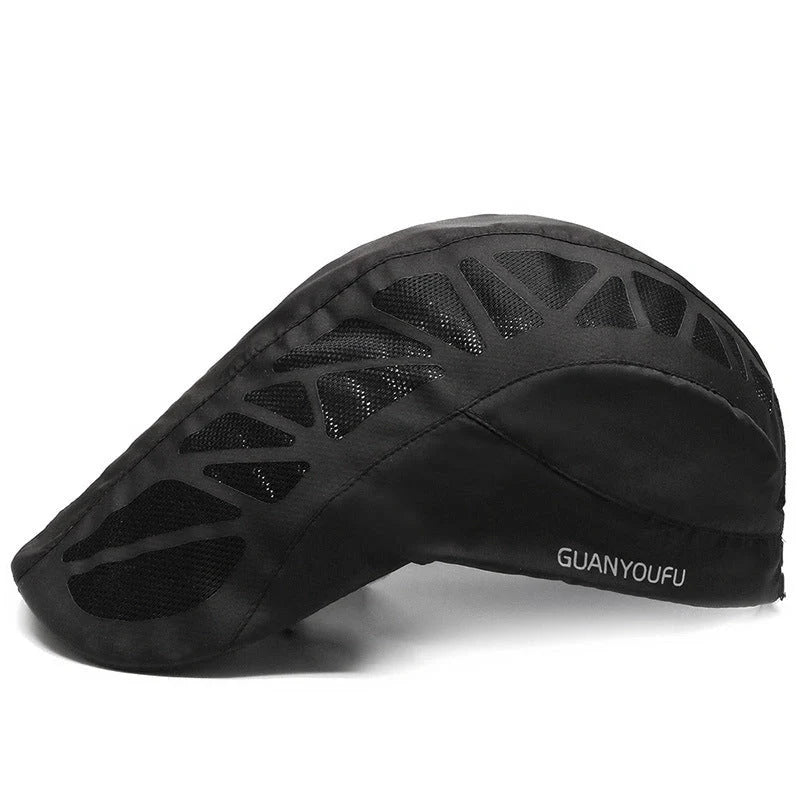 Breathable mesh beret hat in black, grey, dark grey, and navy blue for summer wear