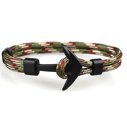 Anchor Bracelet featuring a nautical symbol on a cotton-linen rope