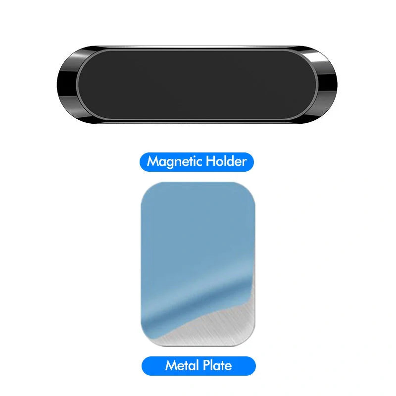 F6 Strip Plate Magnetic Car Phone Holder with steel spring frame in grey