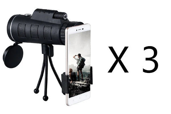 40x60 monocular telescope with compass and phone mount for outdoor adventures, birdwatching, and nature observation