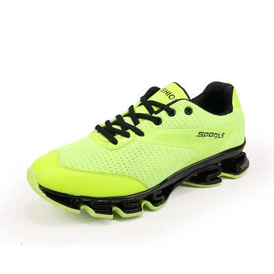 Blade Warrior Sneakers in green, white, black, and red with breathable mesh upper