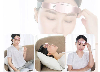 Wireless relaxation massage helmet with adjustable straps and control buttons for customised head massage experience