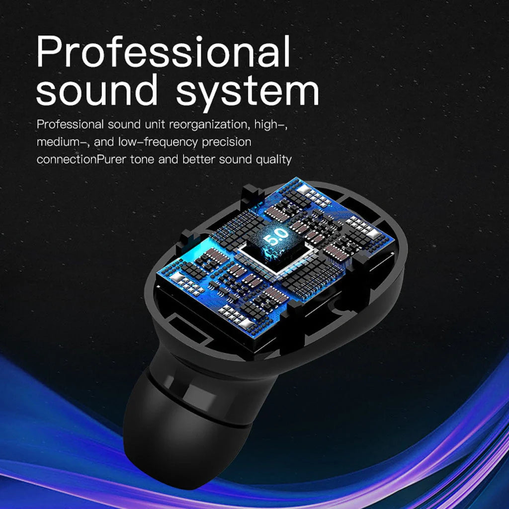 Bluetooth 5.0 wireless in-ear stereo earphones with digital charging box