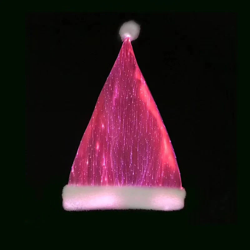 LED Glowing Christmas Hat with multi-coloured lights, festive holiday accessory