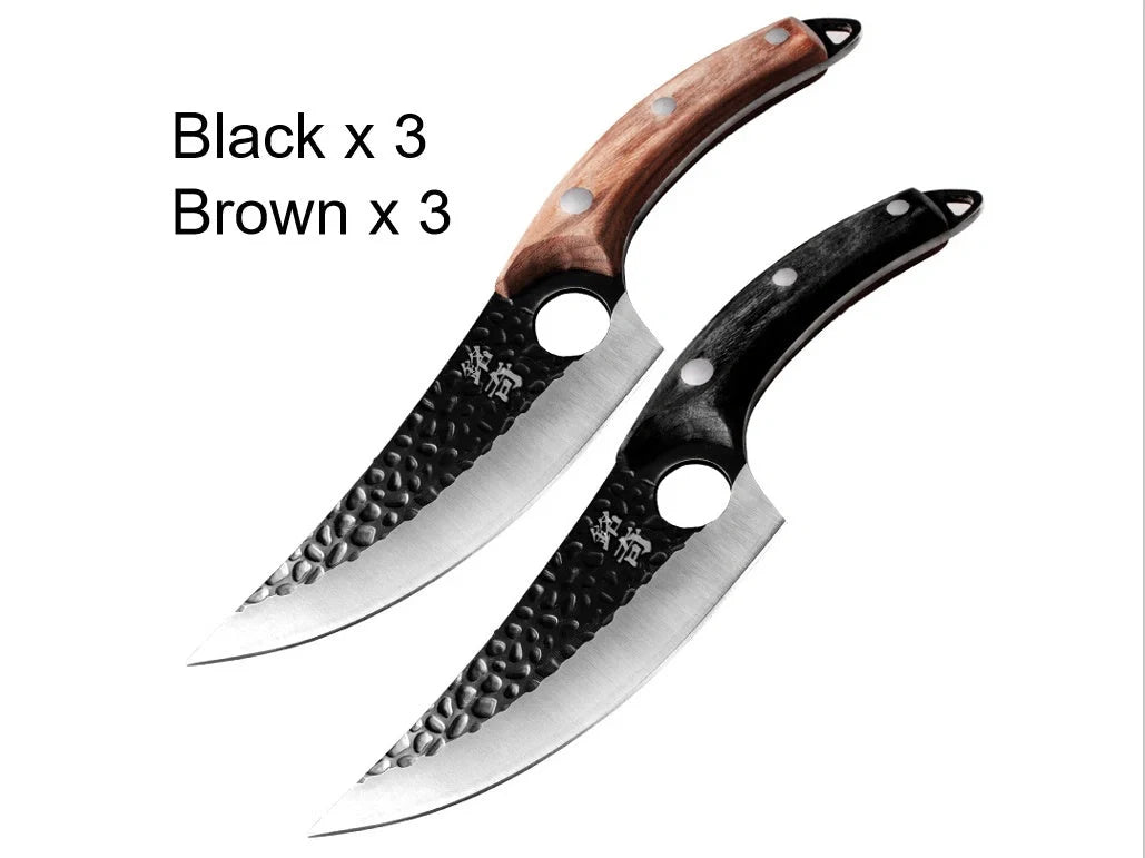 5CrMoV15 high carbon steel butcher knife set for professional meat processing