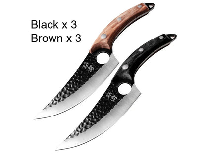 5CrMoV15 high carbon steel butcher knife set for professional meat processing