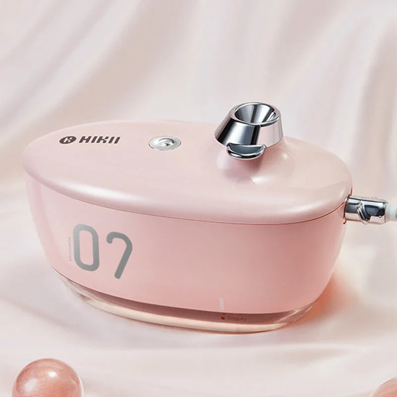 Compact USB-powered air humidifier with night light function for desks and bedrooms
