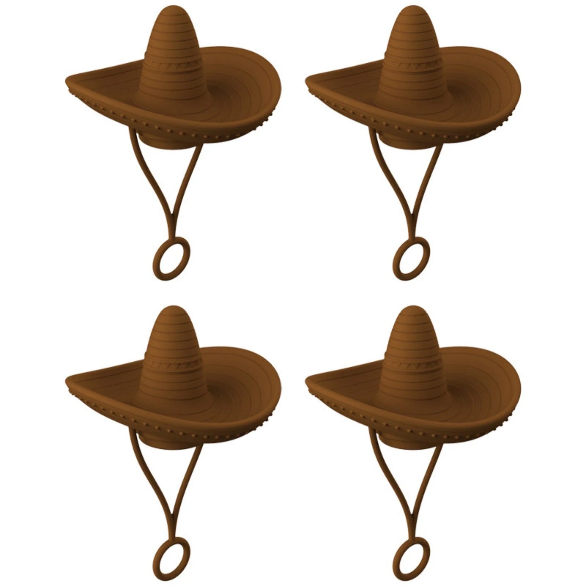 Premium straw covers in charming cowboy hat design, made of food-grade silicone for durable and reusable protection of your drinks