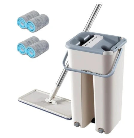 Versatile wooden floor cleaning mop with 360-degree swivel head, scratch-resistant microfiber, and vertical ventilation for effortless cleaning