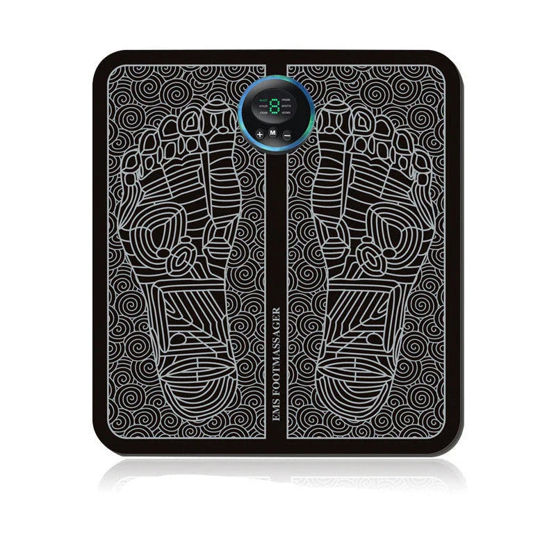Premium EMS foot massager with 6 massage modes, 9 intensity levels, and USB charging for soothing foot relief
