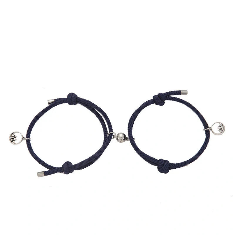 Magnetic Couple's Bracelet Set with adjustable alloy design, symbolising eternal love and connection.