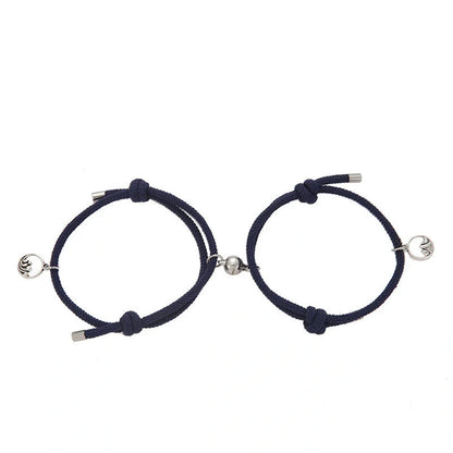 Magnetic Couple's Bracelet Set with adjustable alloy design, symbolising eternal love and connection.