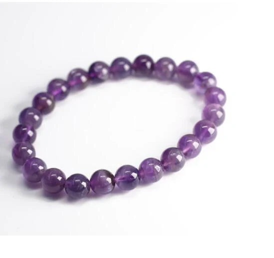 Natural Fantasy Amethyst Bracelet with adjustable string and genuine crystals