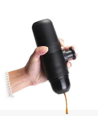 Portable Manual Espresso Coffee Maker with Stainless Steel Body and Silicone Components
