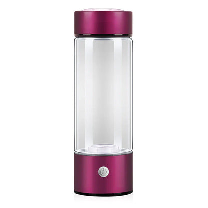 Premium Hydrogen Water Bottle with Rechargeable Generator, Borosilicate Glass, Antioxidant-Infused Water, Portable Hydration Solution