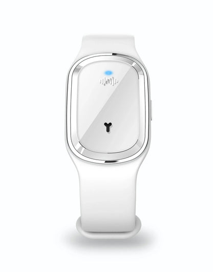 Ultrasonic mosquito repellent bracelet with sleek, waterproof design for outdoor activities