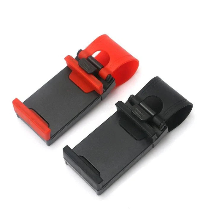 Universal steering wheel phone mount for hands-free smartphone use