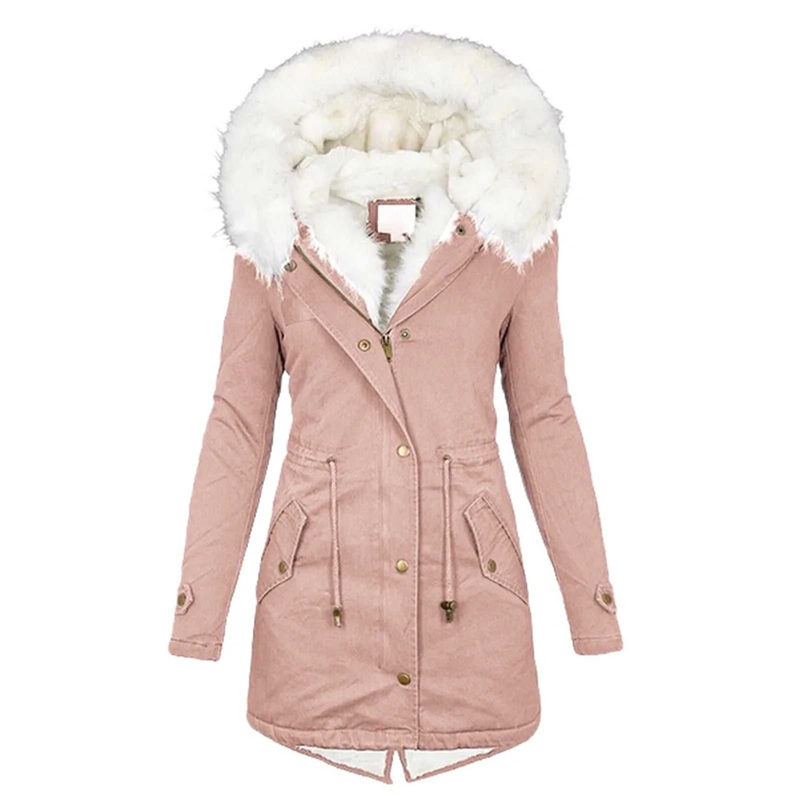 Women's lightweight padded jacket with white collar in various colours