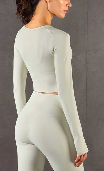 High-elastic Nylon Fitness Long Sleeves in various colours