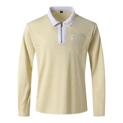 2024 Autumn Men's Long Sleeve Zipper Polo Shirts in various colours