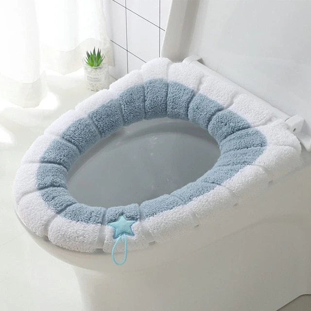 Winter Soft Washable Nordic Toilet Seat Cushion in various colours