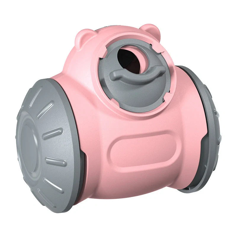Interactive Dog Tumbler Toy in red, green, pink for small to medium pets