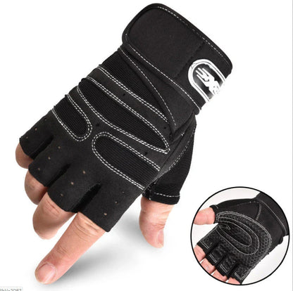 Premium half-finger cycling gloves with breathable mesh, adjustable wrist support, and non-slip palm grips for superior comfort and control during cycling and fitness activities.