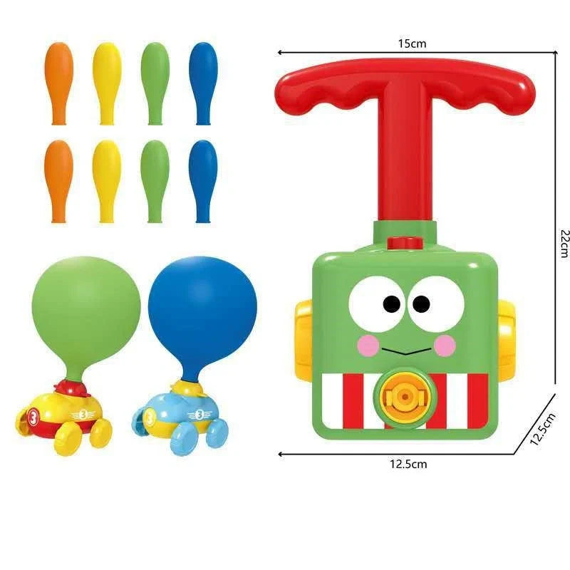 Children's air balloon powered car toy with 12 balloons, educational and eco-friendly