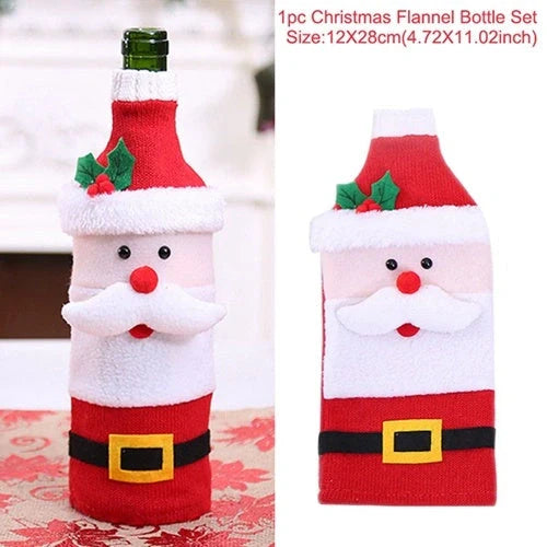 Festive Christmas wine bottle socks in vibrant colours, 14cm x 31cm