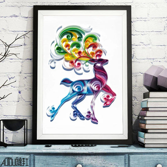 Elegant paper craft kits featuring a variety of designs like deer, tiger, wolf, fish, and more for home decor and gift-giving