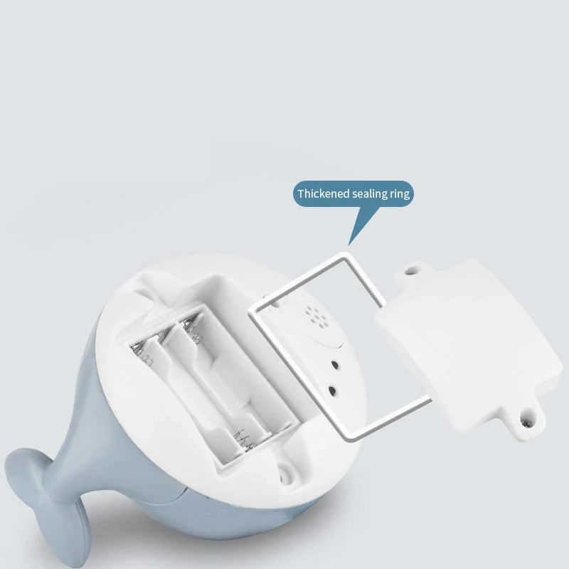 Electric induction whale spray toy for baby bath time with automatic water spray and lights