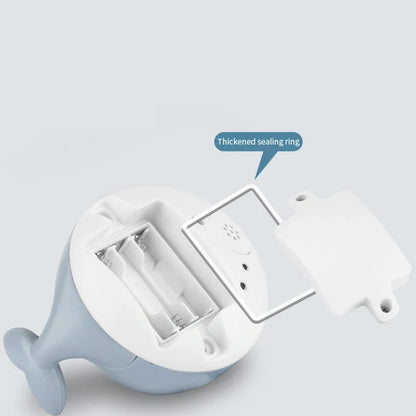 Electric induction whale spray toy for baby bath time with automatic water spray and lights