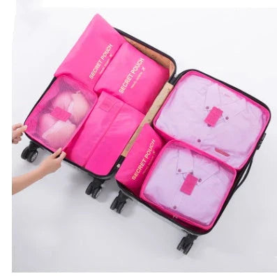 Premium waterproof nylon travel organizer set with mesh panels for easy visibility and organization