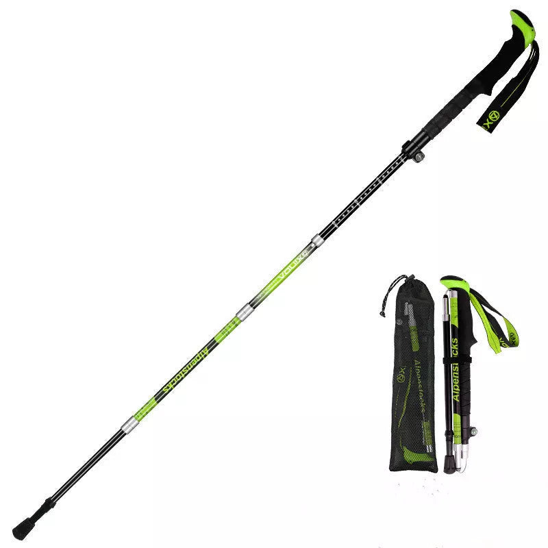 XINDA ultralight carbon trekking poles with adjustable sections and tungsten tips