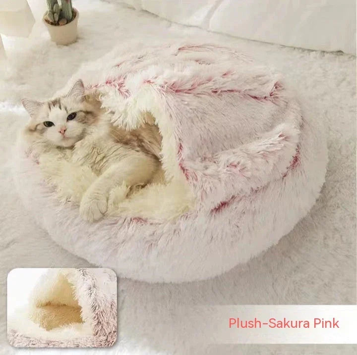 Cozy and comfortable 2-in-1 pet bed for cats and dogs, featuring plush, warm, and soft materials