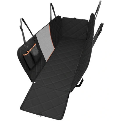 Waterproof dog car seat cover with view mesh and anti-skid surface