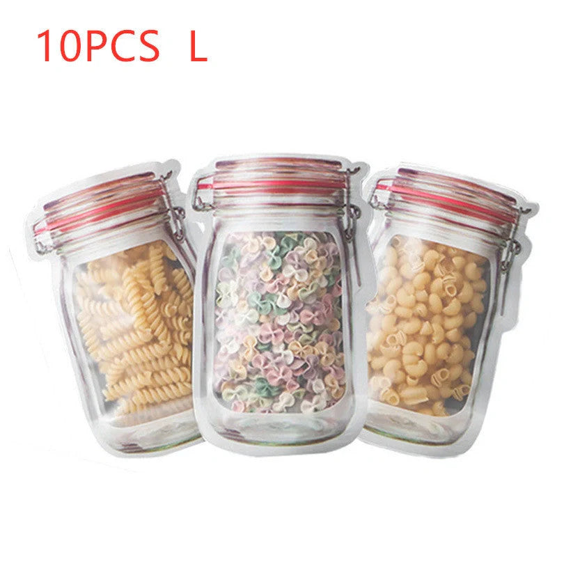 Reusable waterproof sealed snack storage bag with zipper, 1L capacity