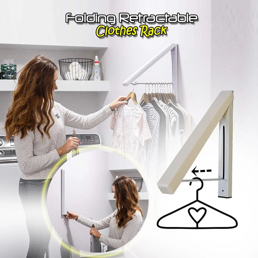 Convenient folding clothes drying rack with sturdy plastic and steel construction, providing generous hanging space for laundry in small living spaces.