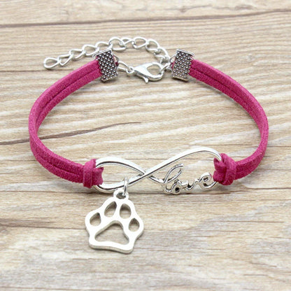 Stylish hand-woven infinity love pet bracelet in various colors for pet owners to express their affection