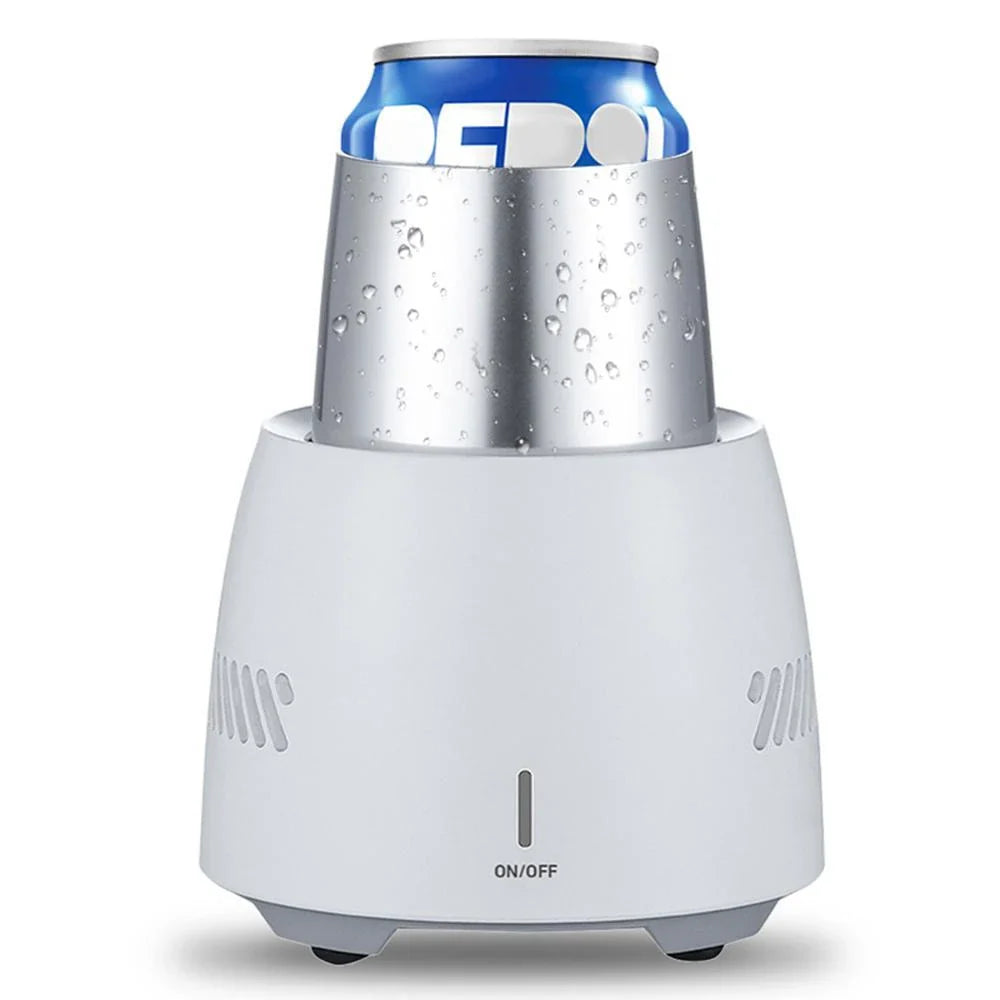 Premium aluminium alloy portable drink cooler with semiconductor refrigeration technology for instant chilling
