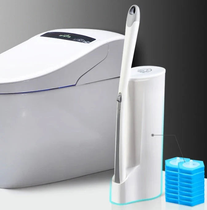 Premium disposable toilet brush with plastic, sponge, and scratch-resistant cloth for effective and hygienic bathroom cleaning